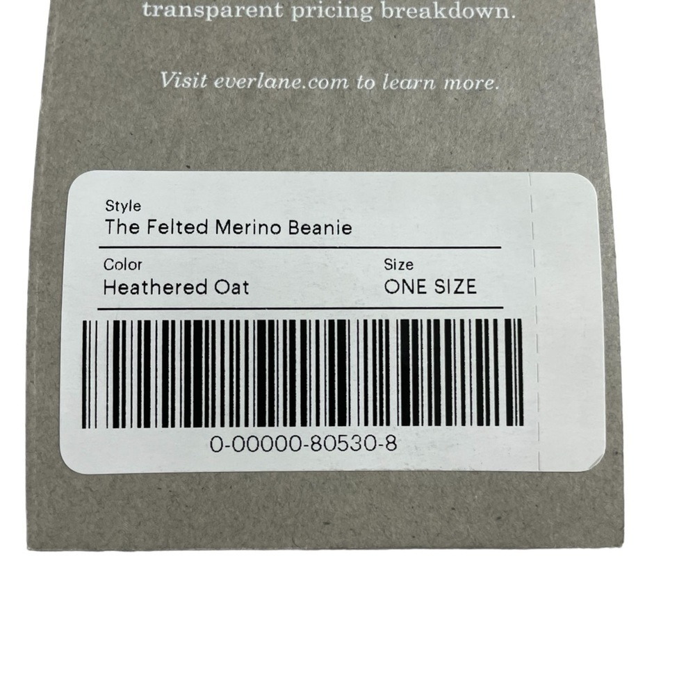 Everlane Felted Merino Wool Beanie Hat in Heathered Oat One Size NWT - Picture 7 of 9